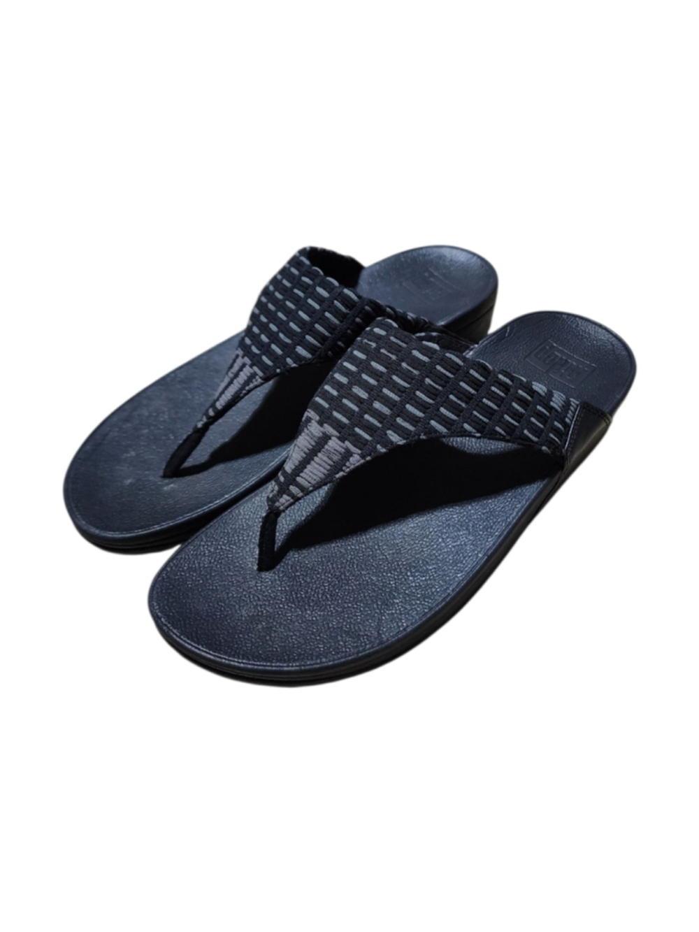 FitFlop Lulu Art Denim Black Sandals - Women's